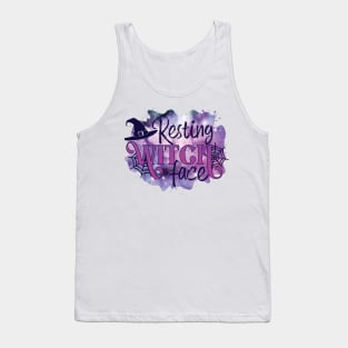 Resting witch face Halloween design Tank Top